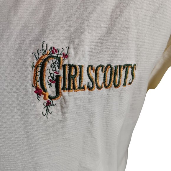 Large Girl Scouts Vintage T-Shirt Women's 14-16 Embroidered Logo USA Cotton 90s - Picture 3 of 5